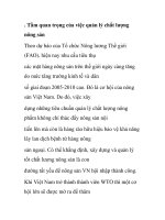 . Tầm quan trọng của việc quản lý chất lượng nông sản ppt