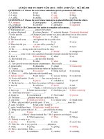 LUYỆN THI TN-THPT NĂM 2011 – MÔN ANH VĂN – MÃ ĐỀ 348 pdf