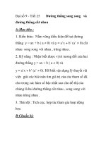 Đại số 9 - Tiết 25 Đường thẳng song song và đường thẳng cắt nhau pps