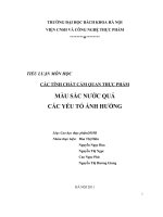 Màu sắc nước quả và các yếu tố ảnh hưởng