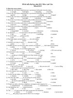 Đề thi mẫu Đại học năm 2011 Môn: Anh Văn Mẫu đề 019 ppsx