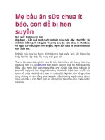 Mẹ bầu ăn sữa chua ít béo, con dễ bị hen suyễn docx