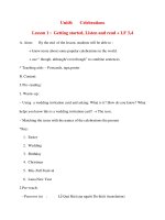 Giáo án Tiếng Anh lớp 10: Unit8: Celebrations Lesson 1 : Getting started, Listen and read ppsx