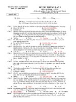 ĐỀ THI THÁNG LẦN I MÔN : HOÁ HỌC – Mã đề: 364 pdf