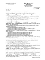 KIỂM TRA HỌC KÌ II MƠN Vật lí 12 - Mã đề thi 628 pdf