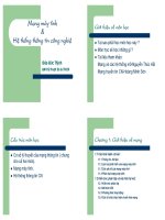 MẠNG MÁY TÍNH VÀ HỆ THỐNG THÔNG TIN CÔNG NGHỆ - CHƯƠNG 0 ppt