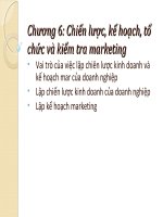 Chiến lược kế hoạch tổ chức và kiểm tra marketing