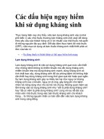 Các dấu hiệu nguy hiểm khi sử dụng kháng sinh pdf