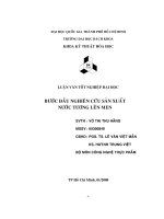 Bước đầu nghiên cứu sản xuất nước tương lên men