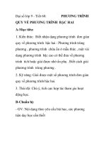 Đại số lớp 9 - Tiết 60: PHƯƠNG TRÌNH QUY VỀ PHƯƠNG TRÌNH BẬC HAI pptx