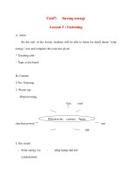 Giáo án Tiếng Anh lớp 10: Unit7: Saving energy Lesson 3 : Listening pptx