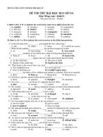 ĐỀ THI THỬ ĐẠI HỌC 2011 (SỐ 14) pptx