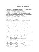 ĐỀ KIỂM TRA CHẤT LƯỢNG ĐẦU NĂM 2011 MÔN TIẾNG ANH( THAM KHẢO) ĐỀ SỐ 2 ppt