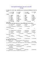 Tuyển tập đề thi thử Đại học môn anh văn năm 2011 - A034 ppt