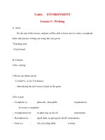 Giáo án Tiếng Anh lớp 10: Unit6: ENVIRONMENT Lesson 5 : Writing docx