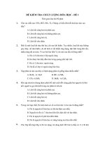 ĐỀ KIỂM TRA CHẤT LƯỢNG HÓA HỌC - ĐỀ 1 docx