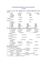 Tuyển tập đề thi thử Đại học môn anh văn năm 2011 - A002 potx