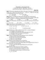 Đề thi kiểm tra chất lượng học kì II Môn: Vật lý - Mã đề 124 pot