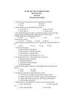 ĐỀ THI THỬ TRẮC NGHIỆM ĐẠI HỌC MÔN HÓA HỌC ĐỀ SỐ 40 pps