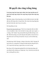 Bí quyết cho răng trắng bóng ppt