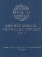 Khổ mẫu MARC 21 cho dữ liệu thư mục tập 1 part 1 ppsx