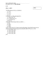 BÀI KIỂM TRA 45’ Môn: Hóa học docx