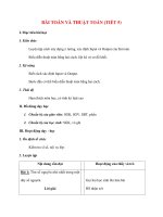 Giáo án Tin Học lớp 10: BÀI TOÁN VÀ THUẬT TOÁN (TIẾT 5) pdf