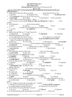 ĐỀ THI THỬ ĐH LẦN 7 Môn: Tiếng Anh 12 doc