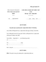 MẪU QUYẾT ĐỊNH Tạm giữ tang vật, phương tiện vi phạm hành chính về viễn thông pps