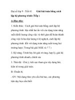 Đại số lớp 9 - Tiết 41 Giải bài toán bằng cách lập hệ phương trình (Tiếp pptx