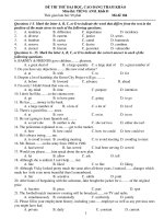 ĐỀ THI THỬ ĐẠI HỌC, CAO ĐẲNG THAM KHẢO Môn thi: TIẾNG ANH - Mã đề 184 ppsx