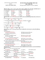 ĐỀ THI THỬ TỐT NGHIỆP THPT 2011 Môn: Tiếng Anh potx