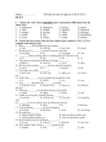 Đề kiểm tra anh văn giữa kỳ 1(2010- 2011) - Đề số 3 pot