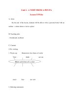 Giáo án Tiếng Anh lớp 10: Unit 1: A VISIT FROM A PEN PA Lesson 5:Write pptx