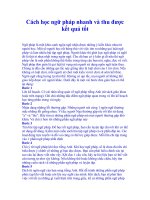 Cách học ngữ pháp nhanh và thu được kết quả tốt docx