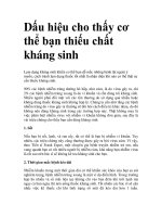 Dấu hiệu cho thấy cơ thể bạn thiếu chất kháng sinh doc