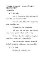 Vật lí lớp 12 - Tiết: 25 MẮC NỐI TIẾP MẠCH CÓ R, L, C pdf