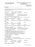 ĐỀ THI THỬ TỐT NGHIỆP THPT 2011 (LẦN 3) MÔN TIẾNG ANH - Mã đề thi 217 ppt