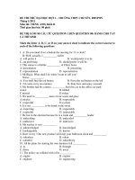 ĐỀ THI THỬ ĐẠI HỌC ĐỢT 1 - TRƯỜNG THPT CHUYÊN, ĐHSPHN ppsx