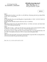 ĐỀ KIỂM TRA HỌC KỲ I Môn: Hoá Học lớp 12 - Đề số 4 potx