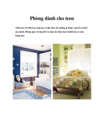 Phòng dành cho teenTuổi teen rất thích sự sáng tạo và độc đáo cho những gì doc