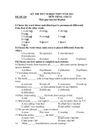 KỲ THI TỐT NGHIỆP THPT NĂM 2011 MÔN TIẾNG ANH 12 - ĐỀ SỐ 124 pps