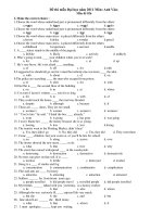 Đề thi mẫu Đại học năm 2011 Môn: Anh Văn Mẫu đề 026 potx