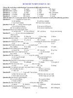 ĐỀ THI THỬ TN-THPT CÓ ĐÁP ÁN - Đề 1 potx