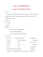 Giáo án Tiếng Anh lớp 10: Unit6: ENVIRONMENT Lesson 3 : Listening docx