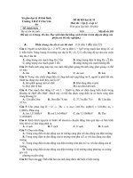 Đề thi hết học kỳ II Trường THPT Chu Văn An Môn thi : Vật lý - Mã đề số:195 potx