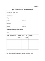 MẪU BIÊN BẢN BÀN GIAO DỮ LIỆU ĐÃ THU THẬP doc