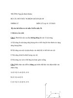 CÂU HỎI TRẮC NGHIỆM VẬT LÝ TRƯỜNG Nguyễn Bỉnh Khiêm potx