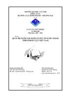 Quan hệ nuôi con nuôi có yếu tố nước ngoài theo pháp luật việt nam