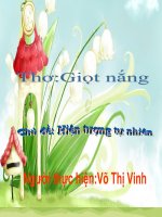 Giáo trình điện tử mầm non: Giọt nắng ppt